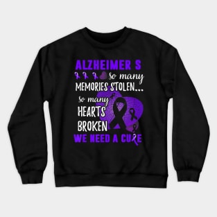 SO MANY MEMORIES STOLEN LEAVES ALZHEIMER AWARENESS Gift Crewneck Sweatshirt